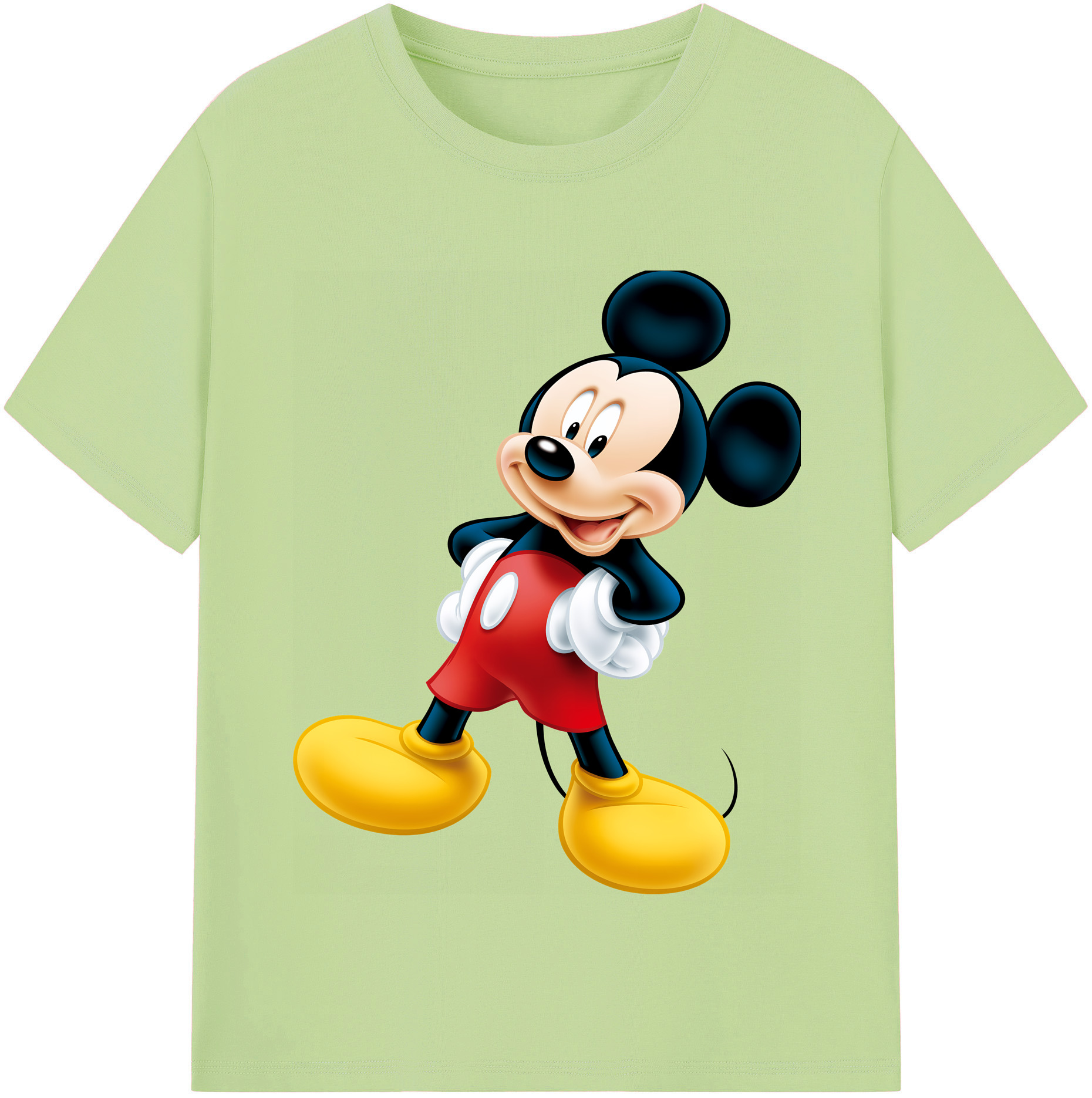 （画像用） ミッキーマウス Mickey Mouse 綿100％半袖Tシャツ（フロントプリント）